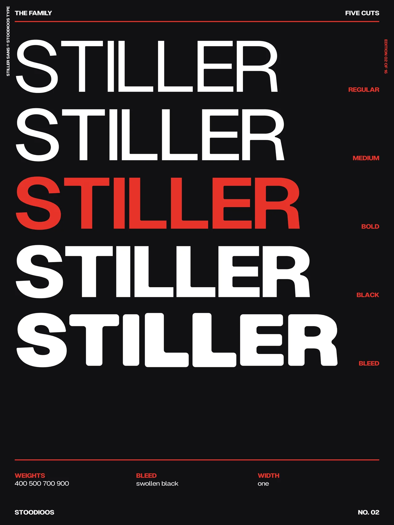 Stiller Sans specimen