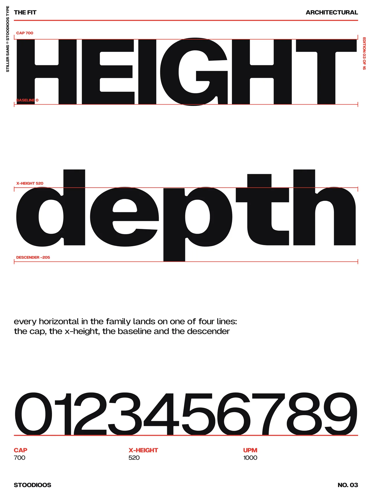 Stiller Sans specimen