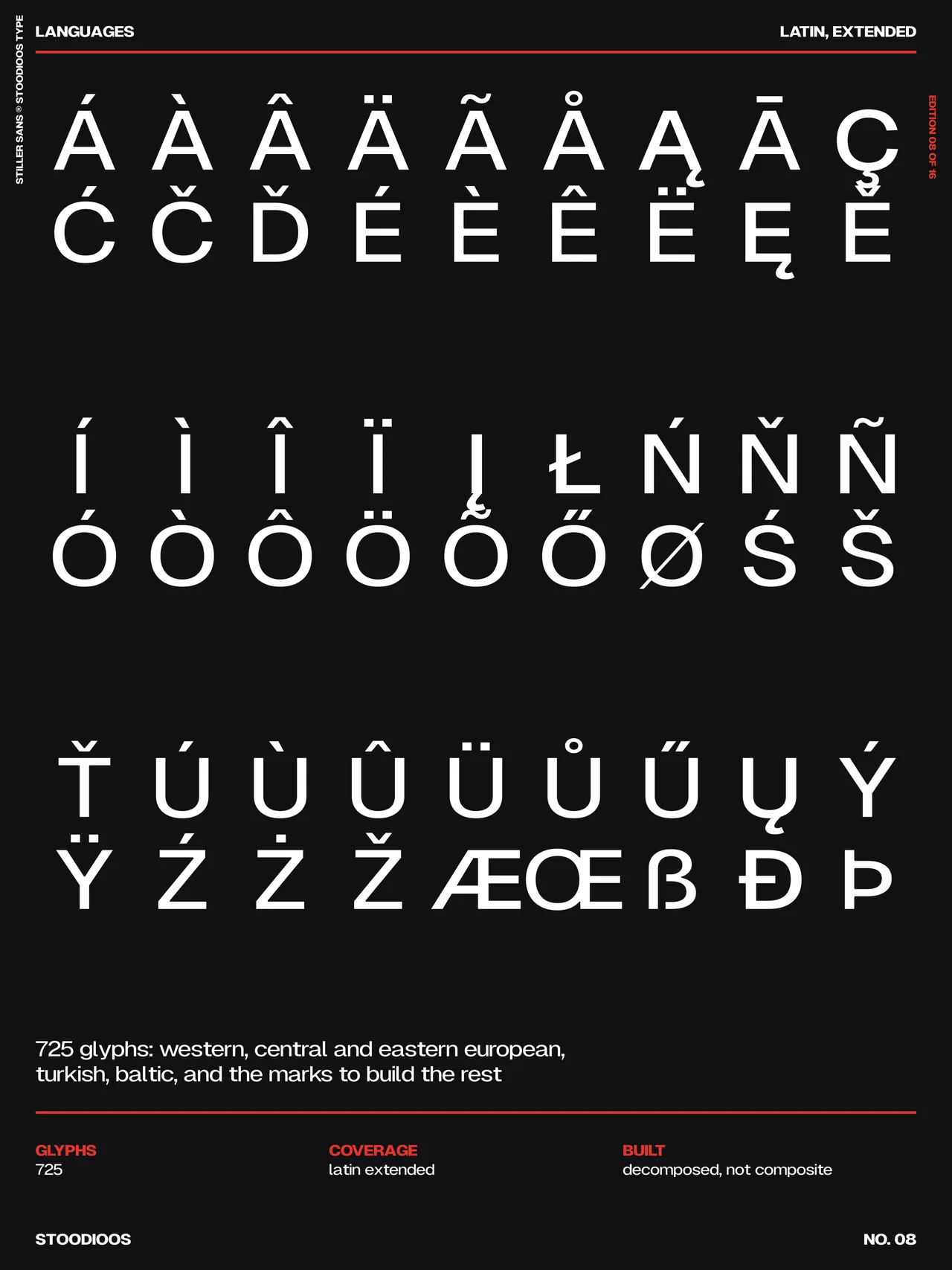 Stiller Sans specimen
