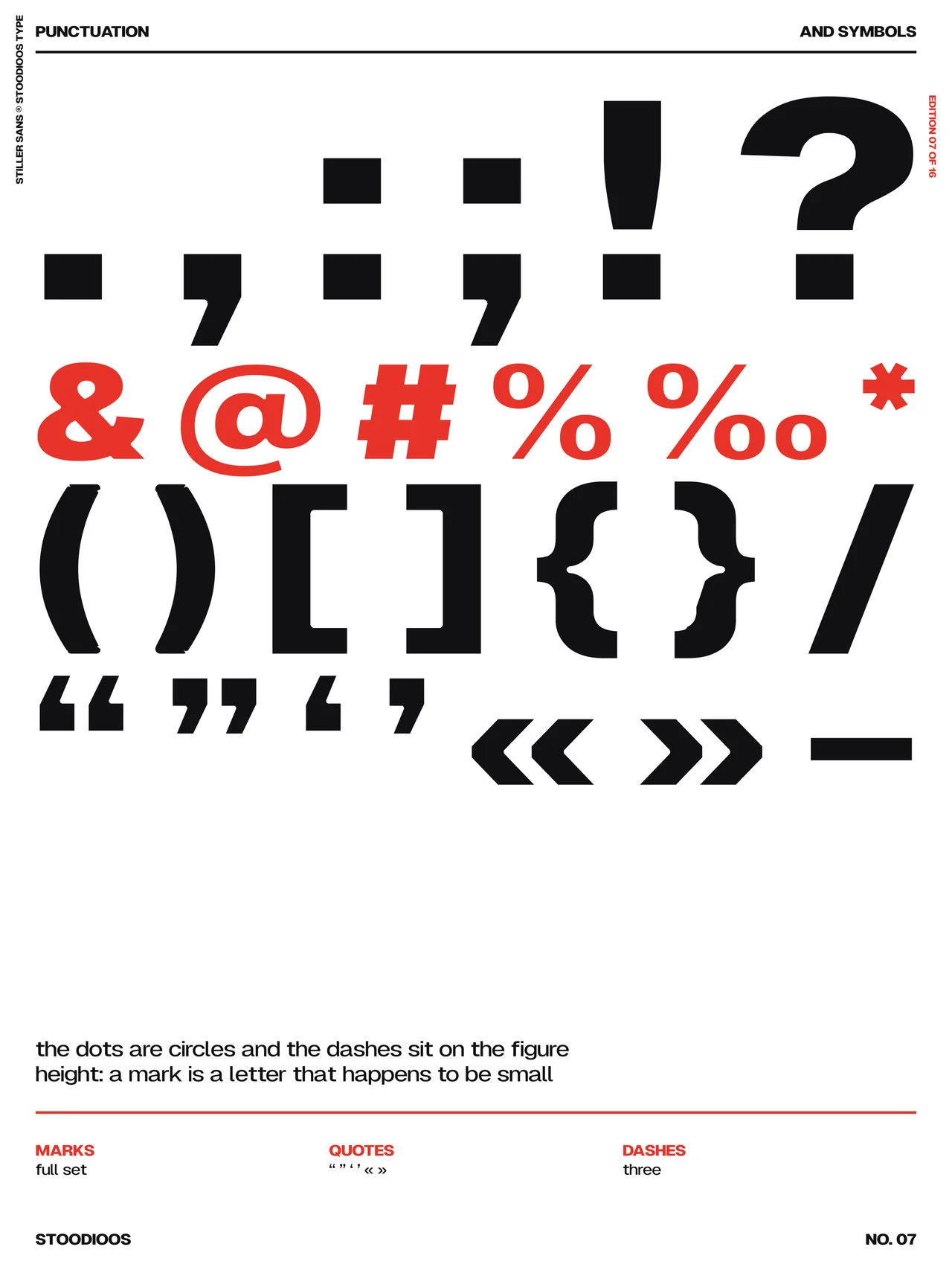 Stiller Sans specimen